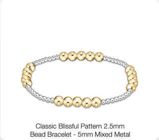 Enewton Classic Blissful Pattern 2.5mm Bead Bracelet- 5mm Mixed Metal