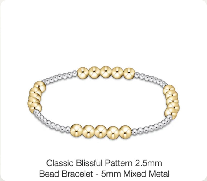 Enewton Classic Blissful Pattern 2.5mm Bead Bracelet- 5mm Mixed Metal