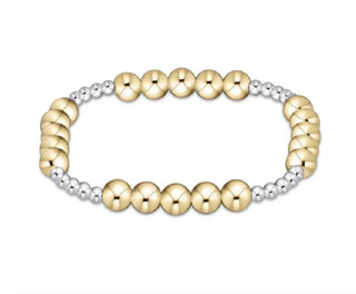 Enewton Classic Blissful Pattern 3mm Bead Bracelet- 6mm Mixed Metal