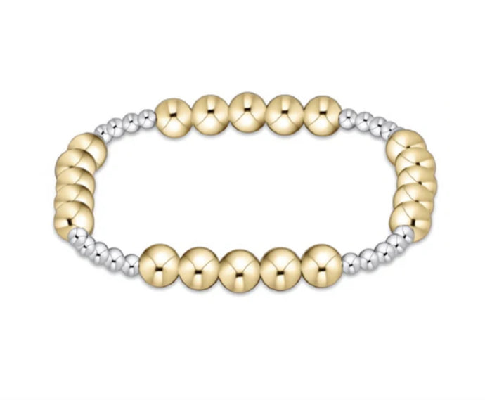 Enewton Classic Blissful Pattern 3mm Bead Bracelet- 6mm Mixed Metal