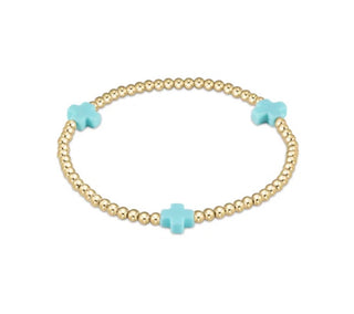 Enewton egirl Signature Cross Gold Pattern 3mm Bead Bracelet- (Multiple Colors)