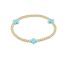 Load image into Gallery viewer, Enewton egirl Signature Cross Gold Pattern 3mm Bead Bracelet- (Multiple Colors)