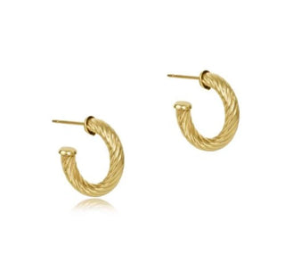 Enewton Round Gold 1.125” Post Hoop 4mm Textured Twist