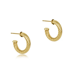 Enewton Round Gold 0.5” Post Hoop 4mm Textured Twist