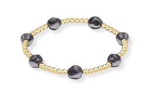 Enewton Admire Gold 3mm Bead Bracelet- Pearl - Dark Grey