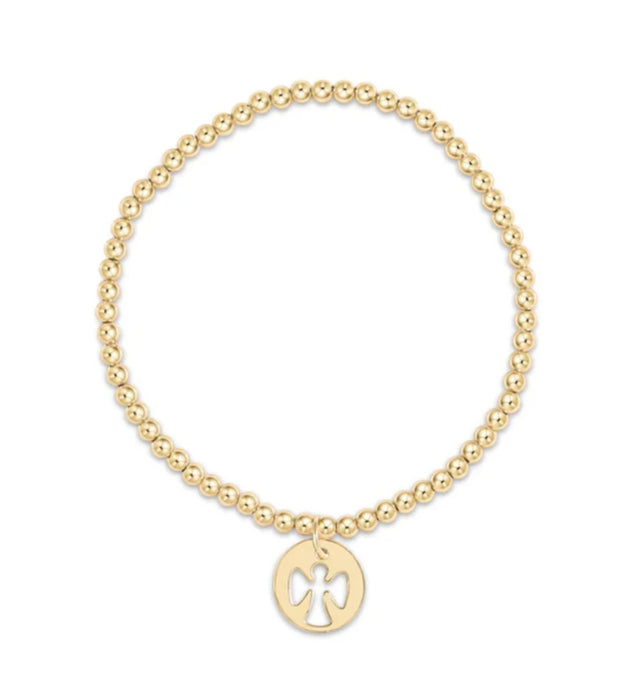 Enewton Extends Classic Gold 3mm Bead Bracelet- Guardian Angel Gold Disc