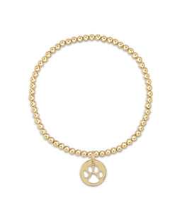 Enewton Extends Classic Gold 3mm Gold Bead Bracelet- Paw Print Gold Disc