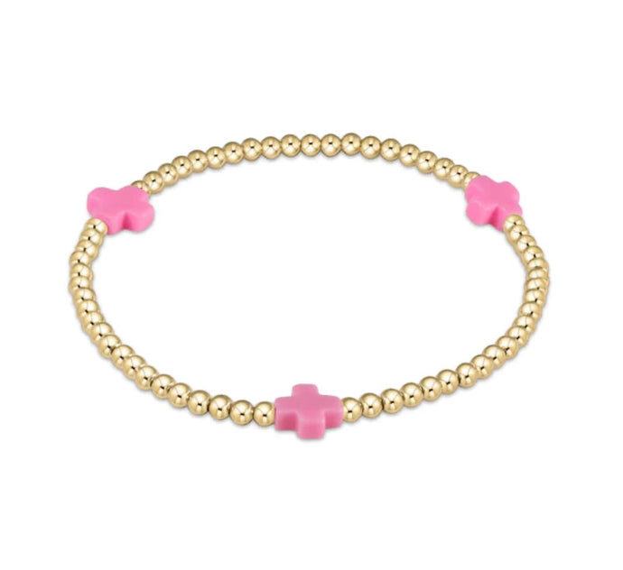 Enewton Extends Signature Cross Gold 3mm- Bright Pink