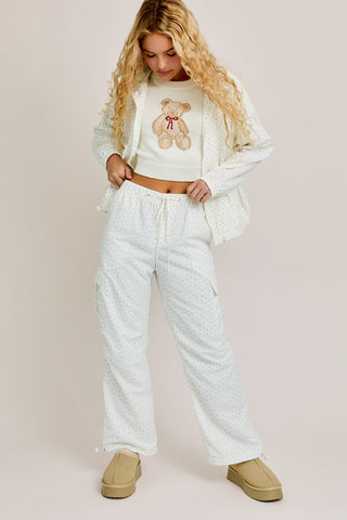 Mid-Rise Ditsy Floral Cargo Pants