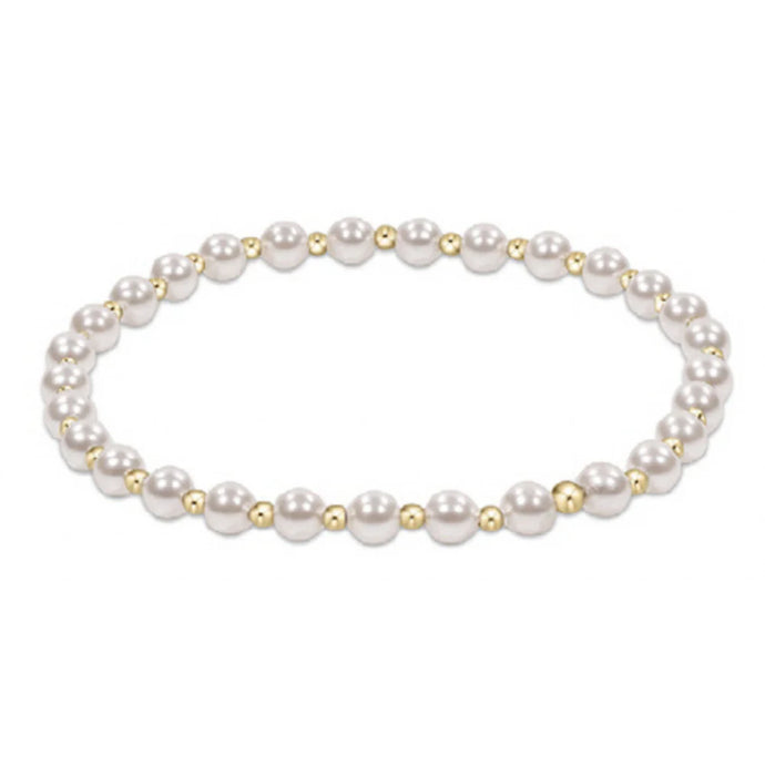 Enewton Extends Classic Grateful Pattern 4mm Bead Bracelet- Pearl