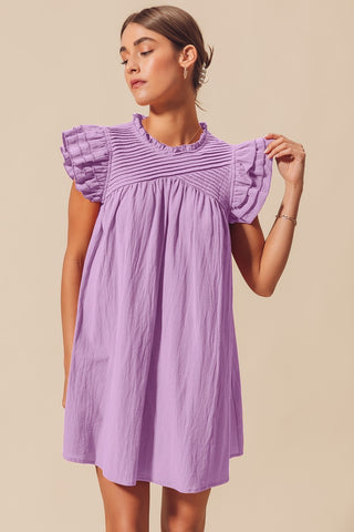 Pin Tucked Dress- Available in Lavender & Sage