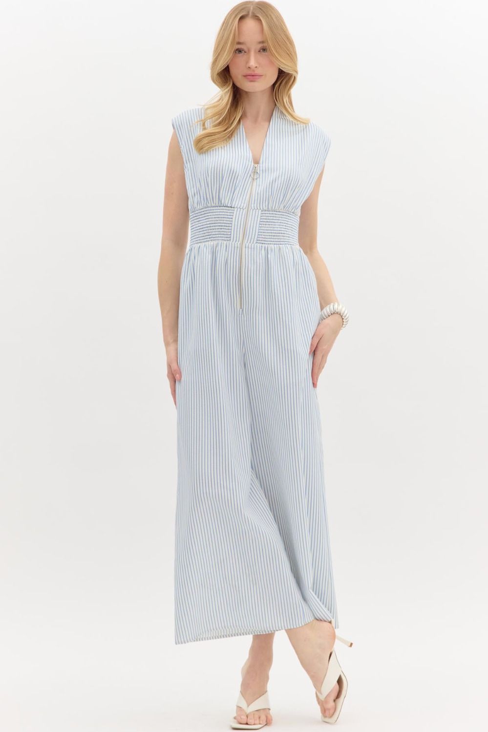 Blue Striped Jumpsuit