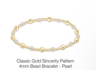 Enewton Classic Gold Sincerity Pattern 4mm Bead Bracelet- Pearl