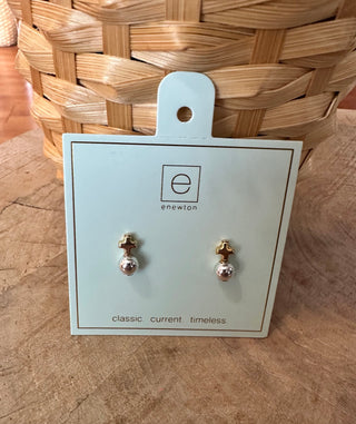 Enewton Signature Cross Small Mixed Metal Stud- Classic Sterling