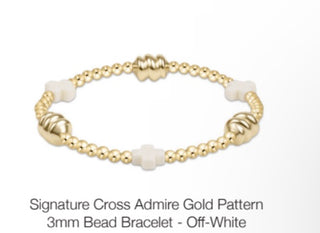 Enewton signature Admire Gold Pattern 3mm Bead Bracelet- Off White