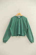 Load image into Gallery viewer, Cropped Crewneck- Chestnut &amp; Dark Green