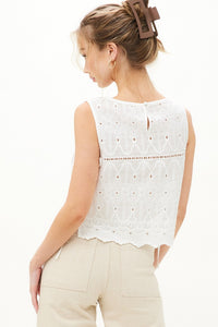 White Eyelet Top