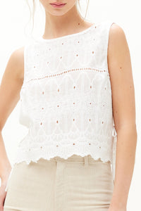 White Eyelet Top