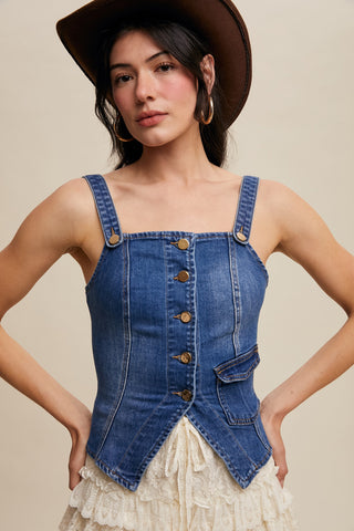 Denim Corset Vest
