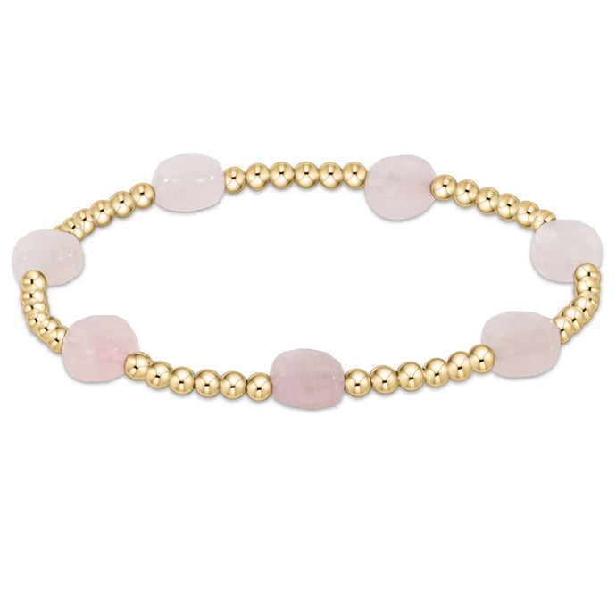 Enewton admire gold 3mm bead bracelet- pink opal