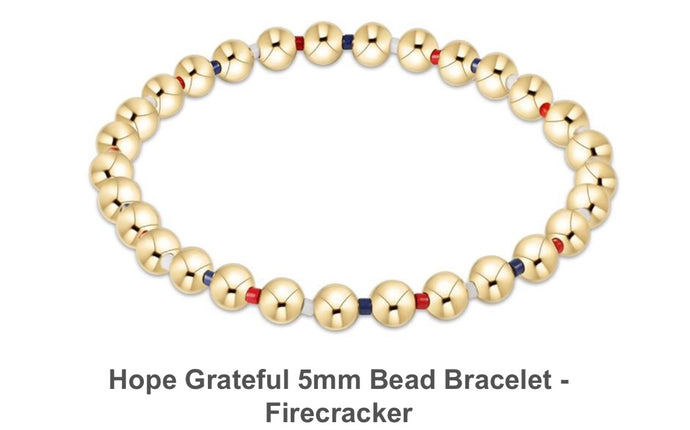 Enewton Hope Grateful 5mm Bead Bracelet- Firecracker