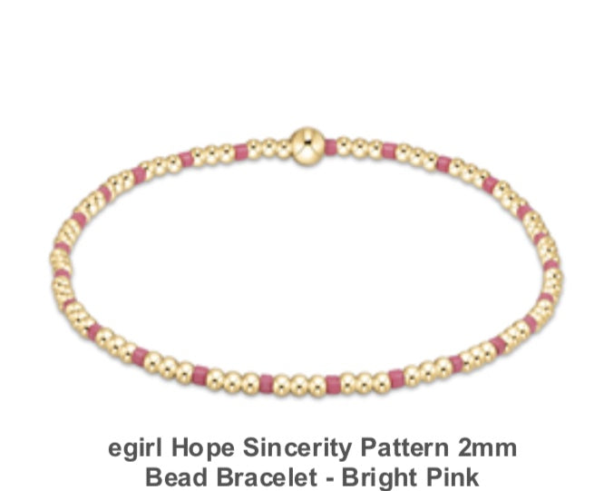 Enewton Egirl Hope Sincerity Pattern 2mm Bead Bracelet- Multiple Colors