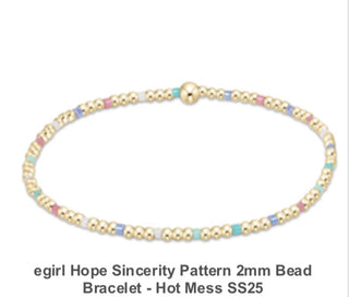 Enewton Egirl Hope Sincerity Pattern 2mm Bead Bracelet- Multiple Colors