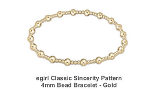 Enewton Egirl Classic Sincerity Pattern 4mm Bead Bracelet- Gold