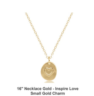 Enewton 16” Necklace Gold- Inspire Love Small Gold Charm