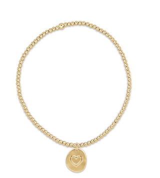 Enewton Extends Classic Gold 2mm Bead Bracelet- Inspire Love Small Gold Charm