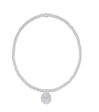 Enewton Extends Classic Sterling 2mm Bead Bracelet- Inspire Love Small Sterling Charm