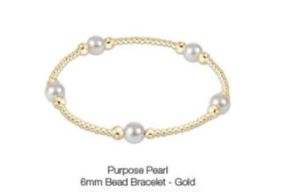 Enewton Purpose Pearl 6mm Bead Bracelet- Gold