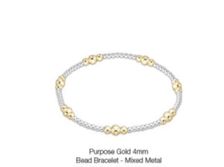 Enewton Purpose Gold 4mm Bead Bracelet- Mixed Metal