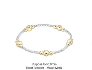 Enewton Purpose Gold 6mm Bead Bracelet- Mixed Metal