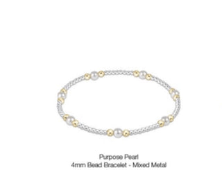 Enewton Purpose Pearl 4mm Bead Bracelet- Mixed Metal