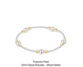 Enewton Purpose Pearl 6mm Bead Bracelet- Mixed Metal