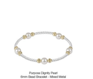 Enewton Purpose Dignity Pearl 6mm Bead Bracelet- Mixed Metal