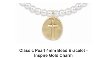 Enewton Classic Pearl 4mm Bead Bracelet- Inspire Gold Charm