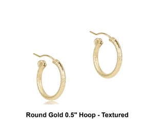 Enewton Round Gold 0.5” Hoop Textured