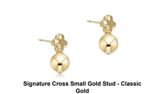 Enewton Signature Cross Small Gold Stud- Classic Gold