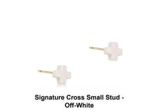 Enewton Signature Cross Small Stud- Off White