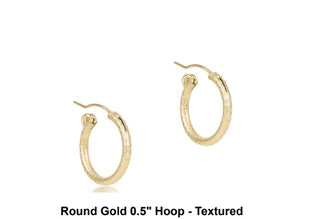 Enewton Round Gold 0.5” Hoop Textured