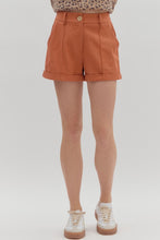 Load image into Gallery viewer, Pleated Shorts- Rust