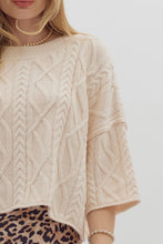 Load image into Gallery viewer, Cable Knit Sweater- Ecru/cream