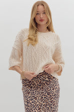 Load image into Gallery viewer, Cable Knit Sweater- Ecru/cream