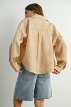 Load image into Gallery viewer, Camel/Ivory Striped Button Up