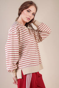 Beigh & Brick Stripe Top