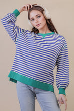 Load image into Gallery viewer, Royal Blue &amp; Cream Stripe Top