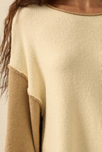 Load image into Gallery viewer, Textured Colorblock Rolled Edge Sweater