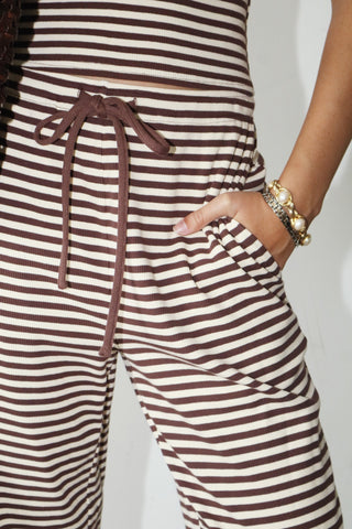 Chocolate Striped Knit Pants